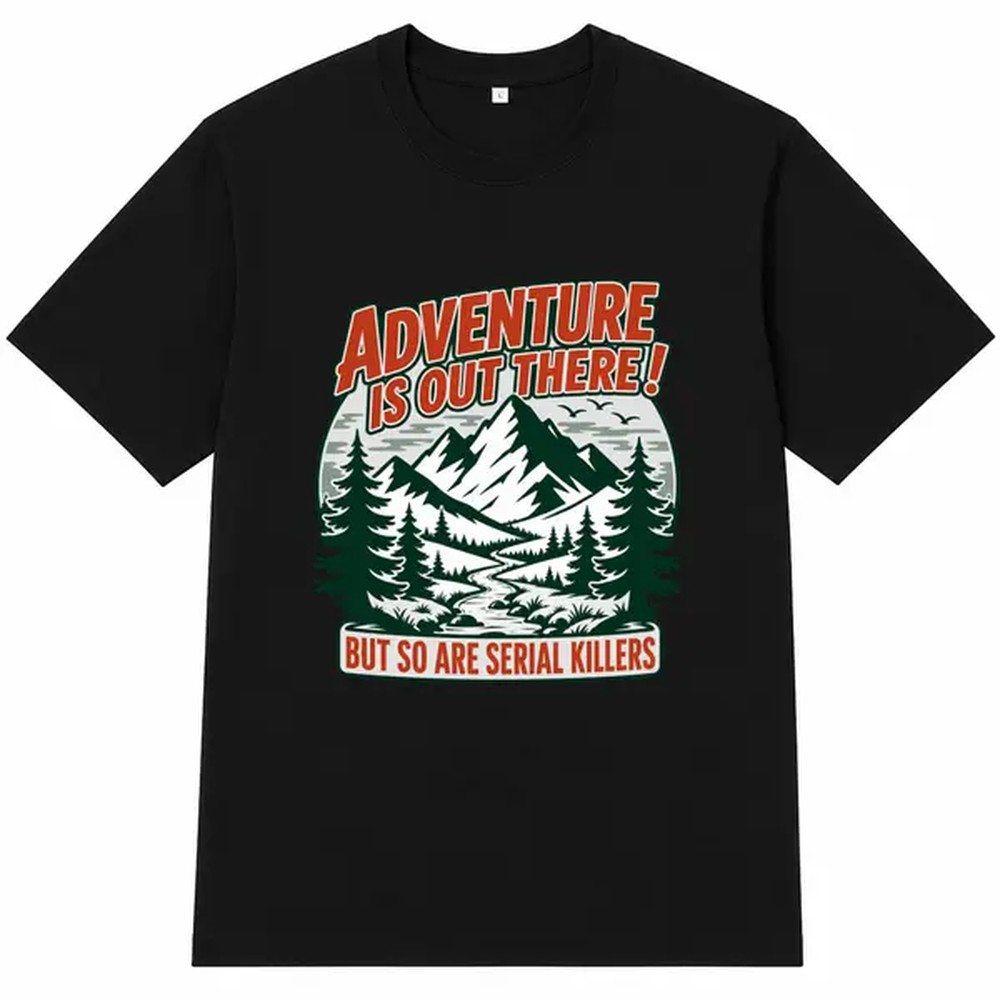 Outdoor Adventure Outfit - Outdoor Adventure Letter Print zwart shirt,