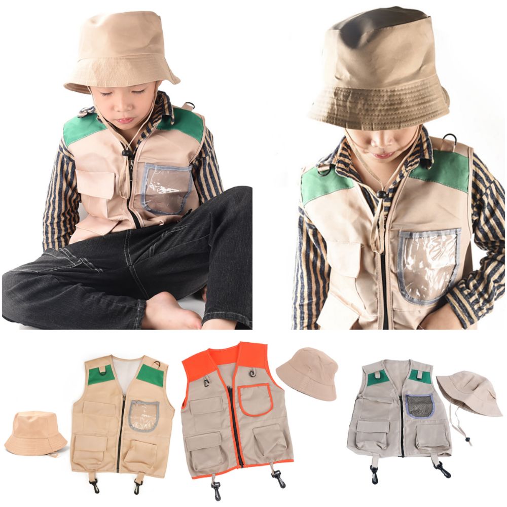 Outdoor Adventure Kit For Kids - Multicolor Kinder Explorer Hoed Vest Cargo